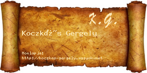 Koczkás Gergely névjegykártya